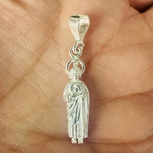 Silver Saint Pendant Necklace